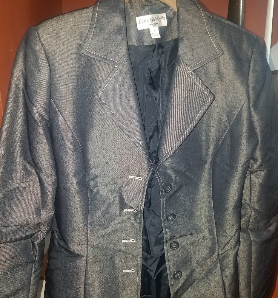 Blue denim jacket with shine